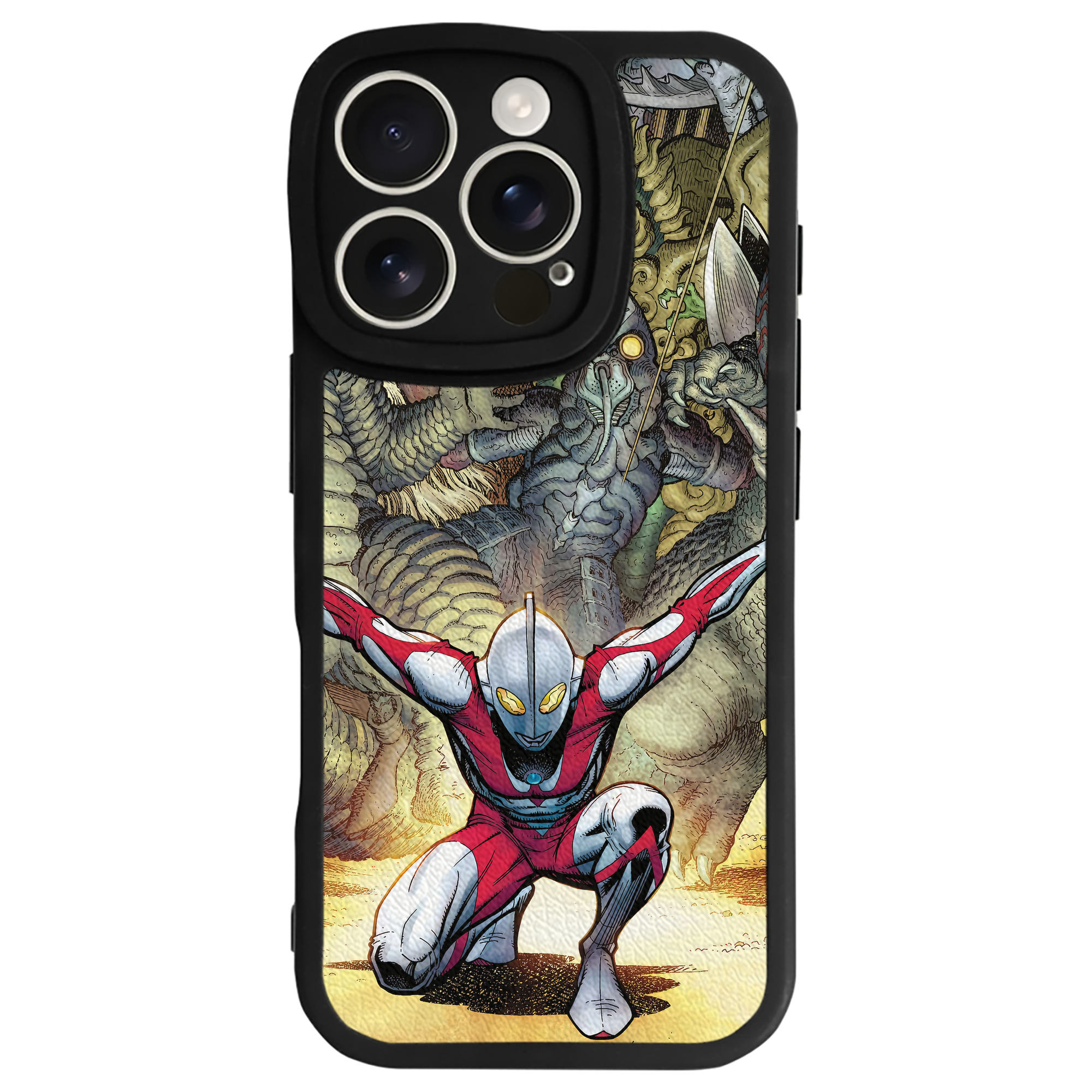 （画像用） ウルトラマン Ultraman 【iPhone 16シリーズ対応】シリコンスマホケース（レザー調） 材質：シリコン